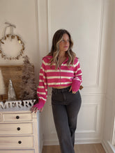 Load image into Gallery viewer, Briar Striped Zip Sweater
