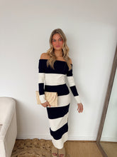 Load image into Gallery viewer, Acer Knit Off The Shoulder Stripe Dress