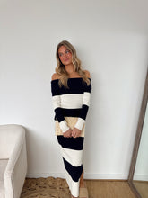 Load image into Gallery viewer, Acer Knit Off The Shoulder Stripe Dress