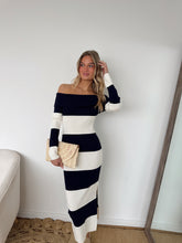 Load image into Gallery viewer, Acer Knit Off The Shoulder Stripe Dress