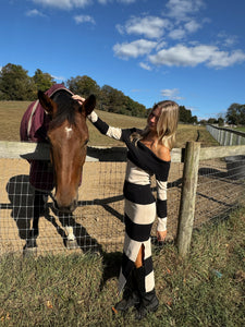 Acer Knit Off The Shoulder Stripe Dress