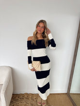 Load image into Gallery viewer, Acer Knit Off The Shoulder Stripe Dress