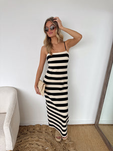 Akira Striped Sleeveless Maxi Dress