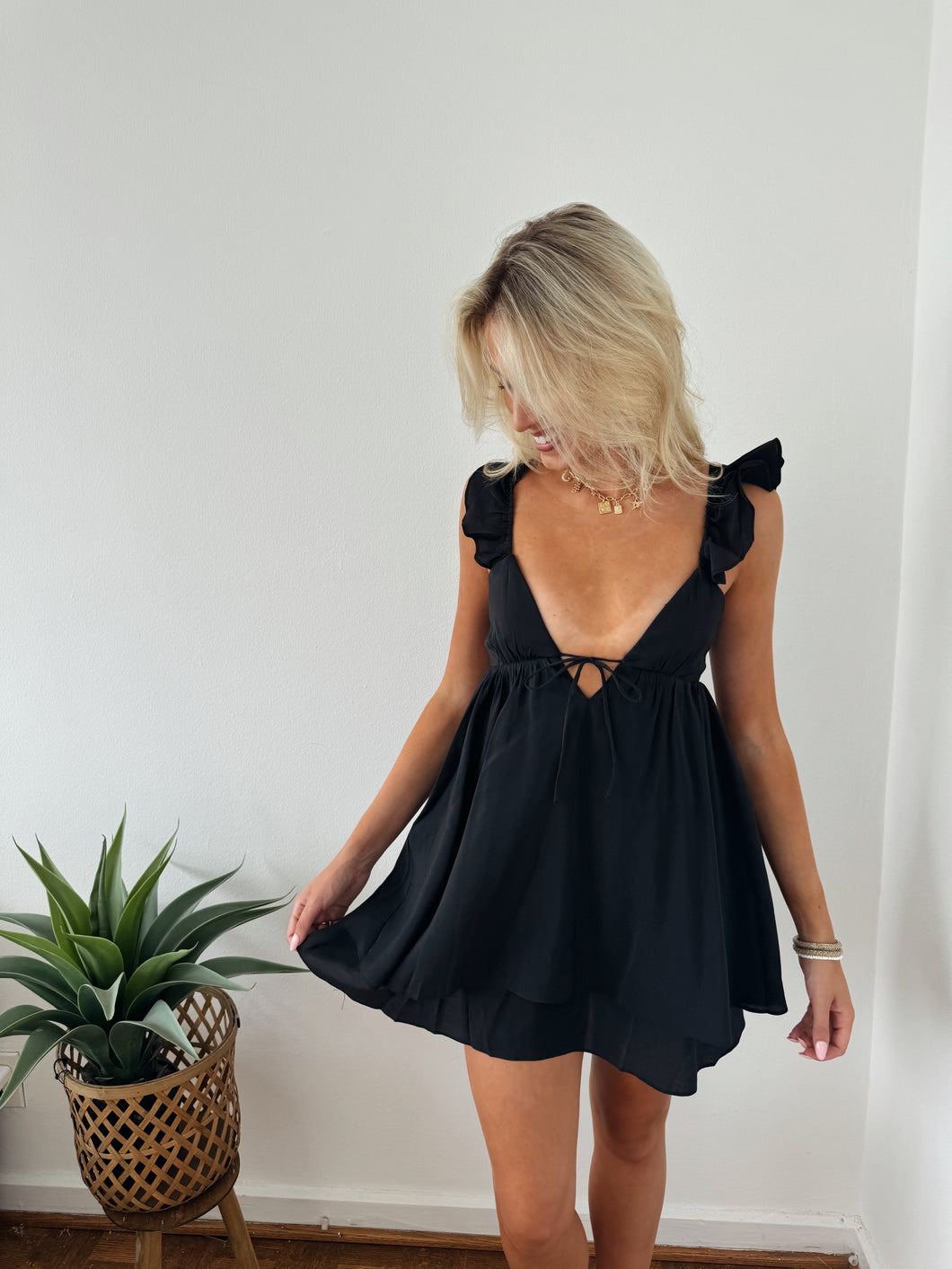 Kayte Ruffle Sleeve Mini Dress