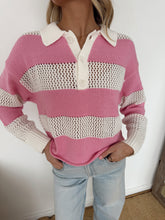 Load image into Gallery viewer, E15273SW  Quinn Rugby Crochet Top