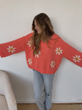 Load image into Gallery viewer, Calix V-Neck Floral Chenille Pullover Sweater