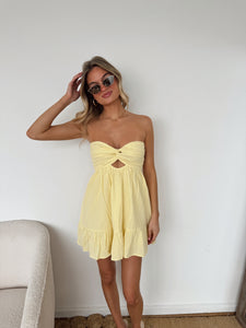 Alix Strapless Twist Front Mini Dress