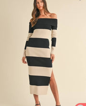 Load image into Gallery viewer, Acer Knit Off The Shoulder Stripe Dress