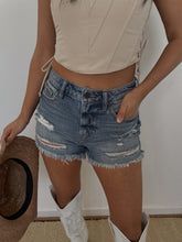 Load image into Gallery viewer, Pyper Distressed High Rise Shorts