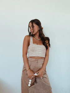 Phillipa Ribbed Knit Cropped Cami
